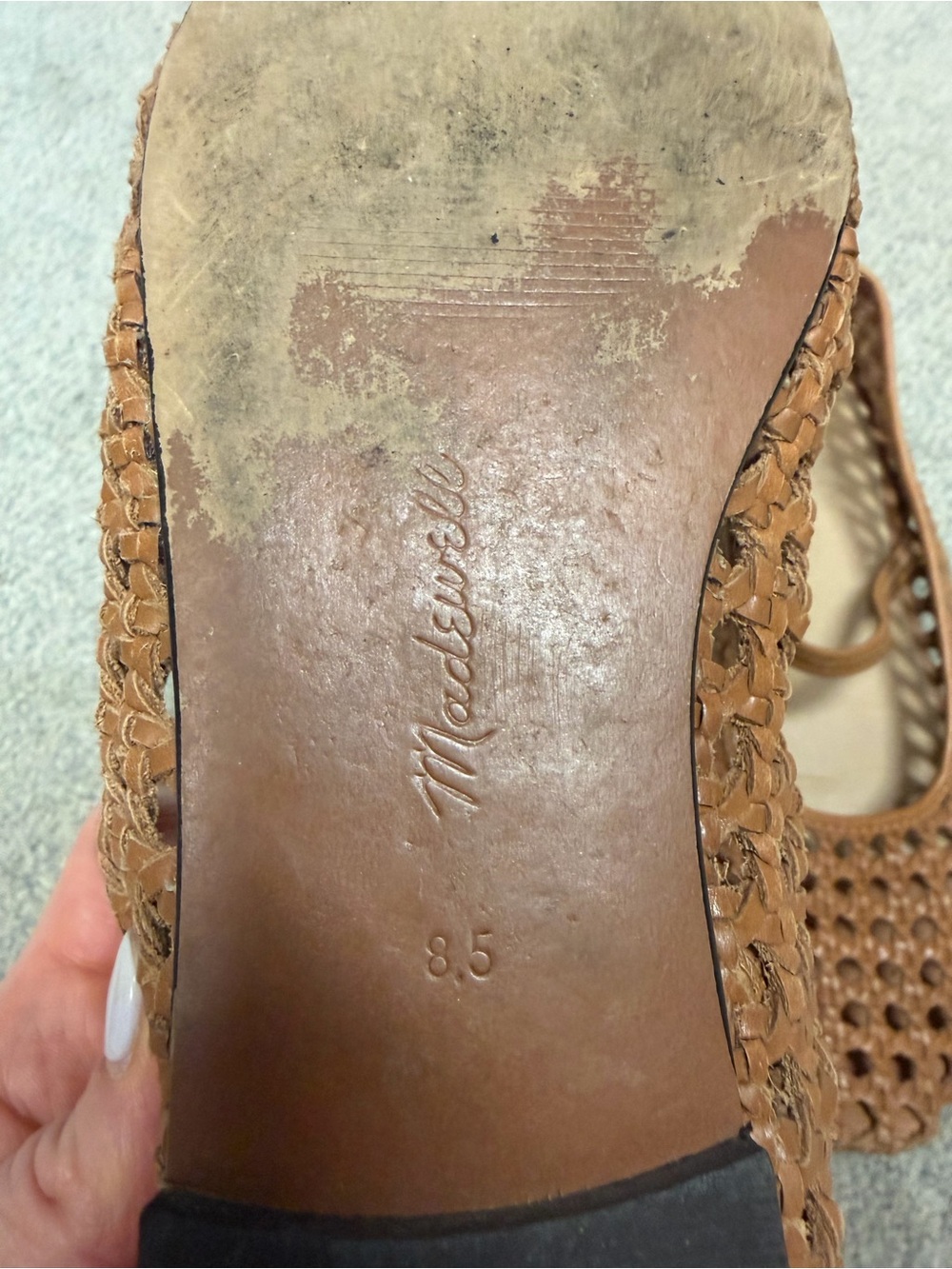 Madewell Woven Brown Women's Mary Jane Flats Size 8.5 - Picture 4 of 5